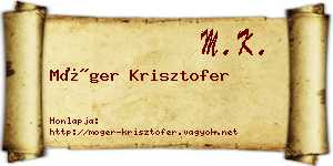 Móger Krisztofer névjegykártya